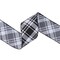 LaRibbons 2 1/2" Wired Ribbon | Black White Bias Plaid | 10 Yard Roll